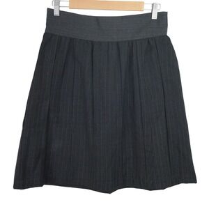 Anthropologie Handcut By Preloved Butterfield Wool‎ Skirt Pinstripe Size L